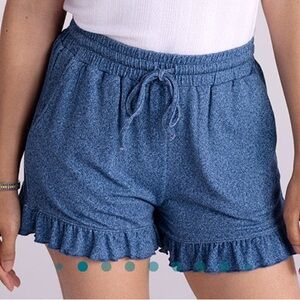 Indigo Denim Women's French Terry
Ruffled Shorts Small! Sold out online!